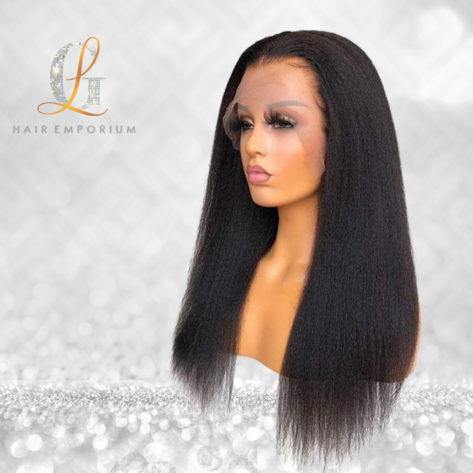 13x6 Pre-plucked Kinky Straight HD Lace Front Wig