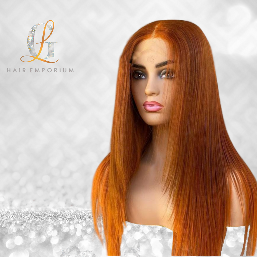 13x4  HD Straight Ginger/ Burnt Orange Lace Front Wig