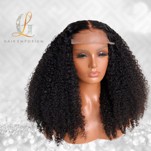 Load image into Gallery viewer, 5x5 Pre-plucked HD Curly Lace Raw Hair Closure Wigs
